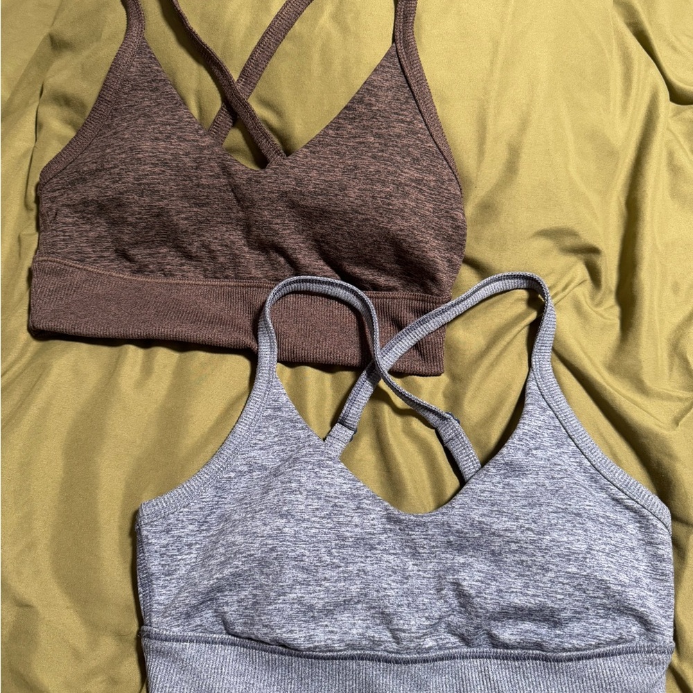 Women's Brown & Gray Aerie Sports Bra Bundle